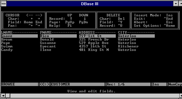 Base de datos dBase III