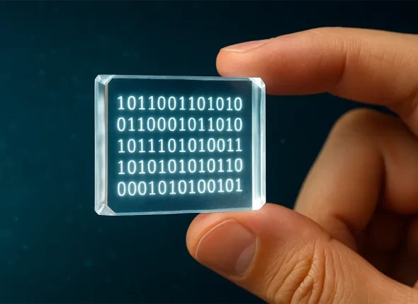 Adiós a los USB y discos duros-el cristal que puede guardar archivos por siglos