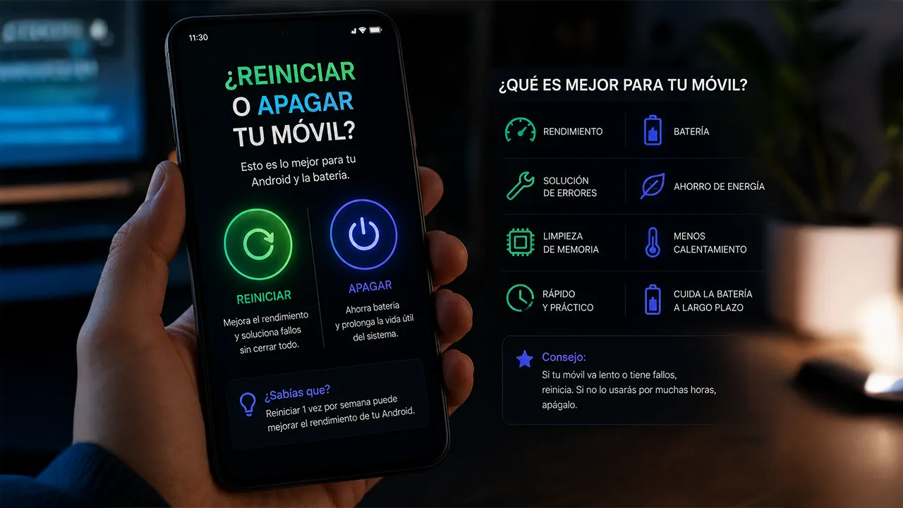 Reiniciar o apagar el móvil-Esto es lo mejor para tu Android y la batería